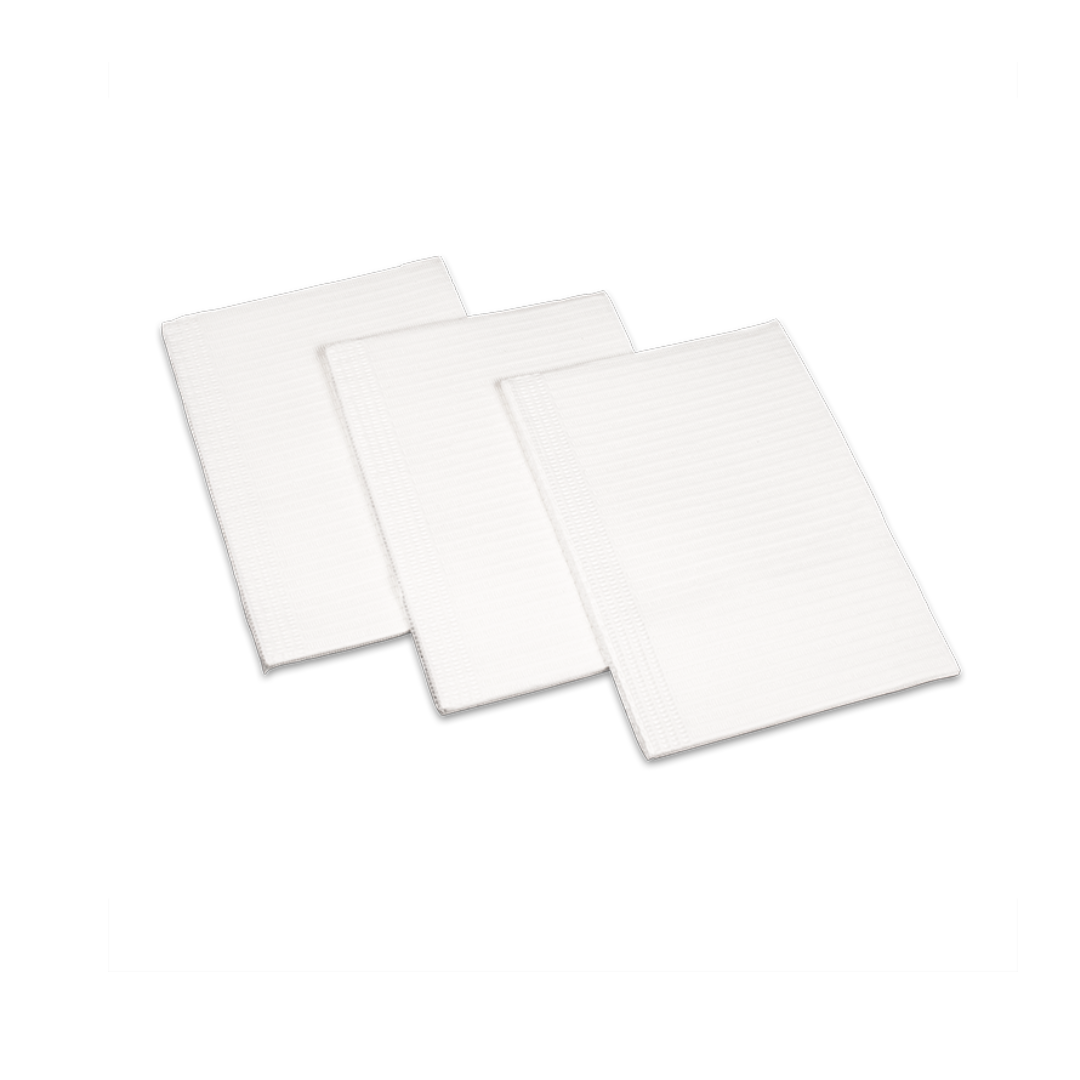 Three Dynarex ProTowels Highly Absorbent 3-ply Procedure Towels are neatly stacked side by side on a plain white background.